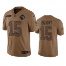 Men's New England Patriots Ezekiel Elliott 2023 Brown Salute To Service Limited Stitched Jersey