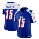 Men's New England Patriots Ezekiel Elliott Blue White 2023 F.U.S.E. Vapor Limited Stitched Jersey