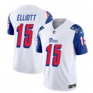 Men's New England Patriots Ezekiel Elliott White Blue 2023 F.U.S.E. Vapor Limited Stitched Jersey