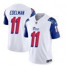 Men's New England Patriots Julian Edelman White Blue 2023 F.U.S.E. Vapor Limited Stitched Jersey