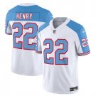 Men's Tennessee Titans Derrick Henry White Blue 2023 F.U.S.E. Vapor Limited Throwback Stitched Jerse