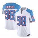 Men's Tennessee Titans Jeffery Simmons White Blue 2023 F.U.S.E. Vapor Limited Throwback Stitched Jer