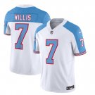 Men's Tennessee Titans Malik Willis White Blue 2023 F.U.S.E. Vapor Limited Throwback Stitched Jersey
