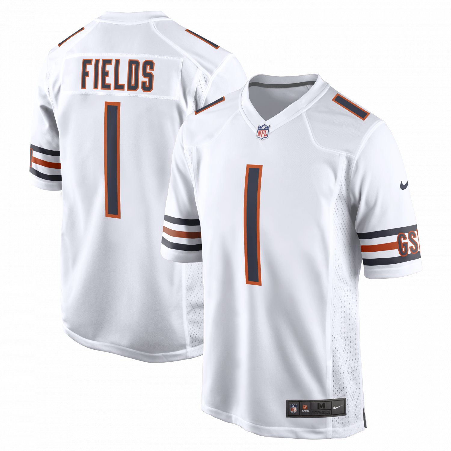 Justin Fields Chicago Bears Men's White Replica Game Jersey