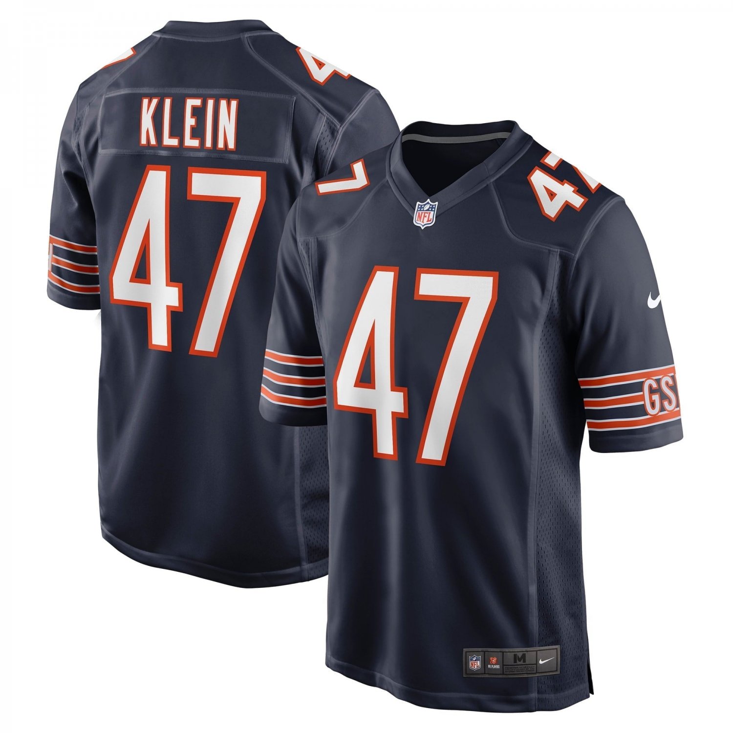 Men's A.J. Klein Navy Chicago Bears Game Player Jersey