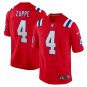 Men's Bailey Zappe Red New England Patriots Alternate Game Player Jersey