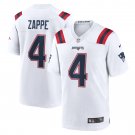 Men's Bailey Zappe White New England Patriots Game Player Jersey