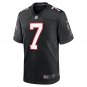 Men's Bijan Robinson Black Atlanta Falcons 2023 NFL Draft First Round Pick Throwback Game Jersey