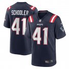 Men's Brenden Schooler Navy New England Patriots Game Player Jersey