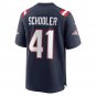 Men's Brenden Schooler Navy New England Patriots Game Player Jersey