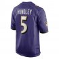 Men's Brett Hundley Purple Baltimore Ravens Home Game Player Jersey
