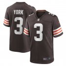 Men's Cade York Brown Cleveland Browns Game Player Jersey