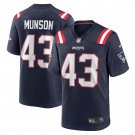 Men's Calvin Munson Navy New England Patriots Home Game Player Jersey