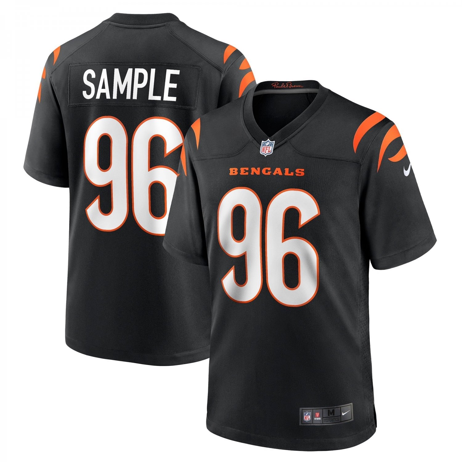 Men's Cam Sample Black Cincinnati Bengals Game Jersey