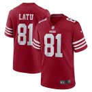 Men's Cameron Latu Scarlet San Francisco 49ers Team Game Jersey