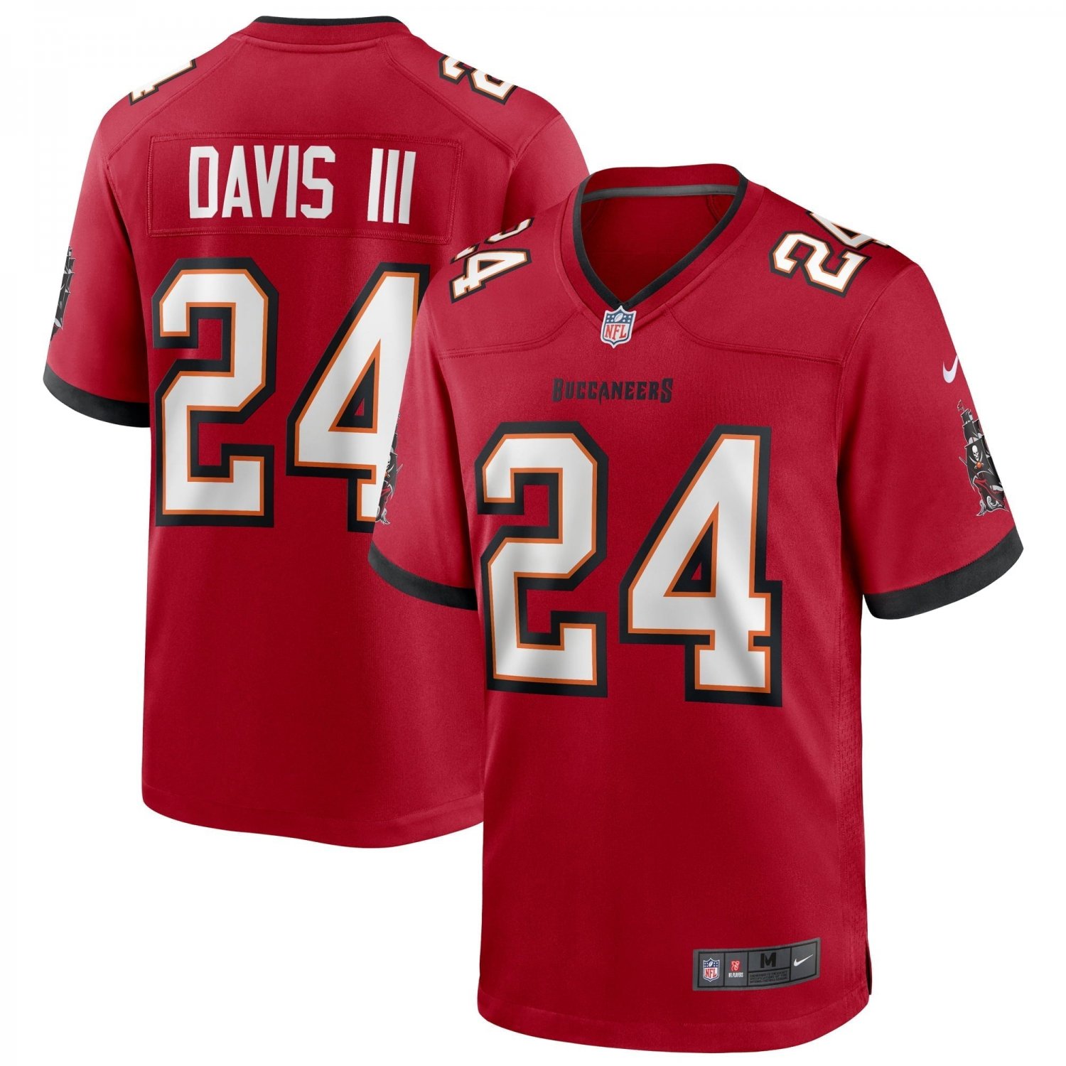 Men's Carlton Davis III Red Tampa Bay Buccaneers Game Player Jersey
