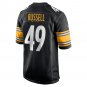 Men's Chapelle Russell Athletic Black Pittsburgh Steelers Game Player Jersey