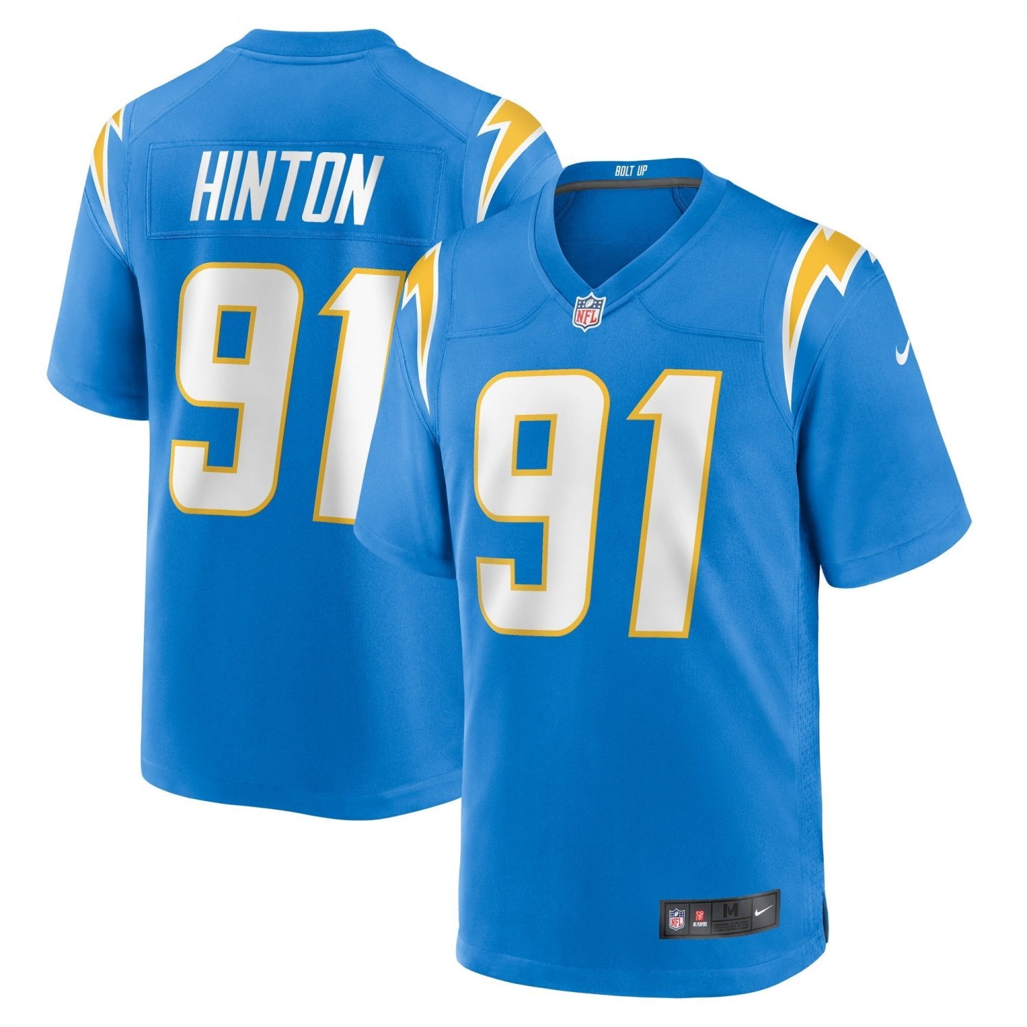 Men's Christopher Hinton Powder Blue Los Angeles Chargers Home Game Player Jersey