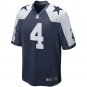 Men's Dak Prescott Navy Dallas Cowboys Alternate Game Team Jersey