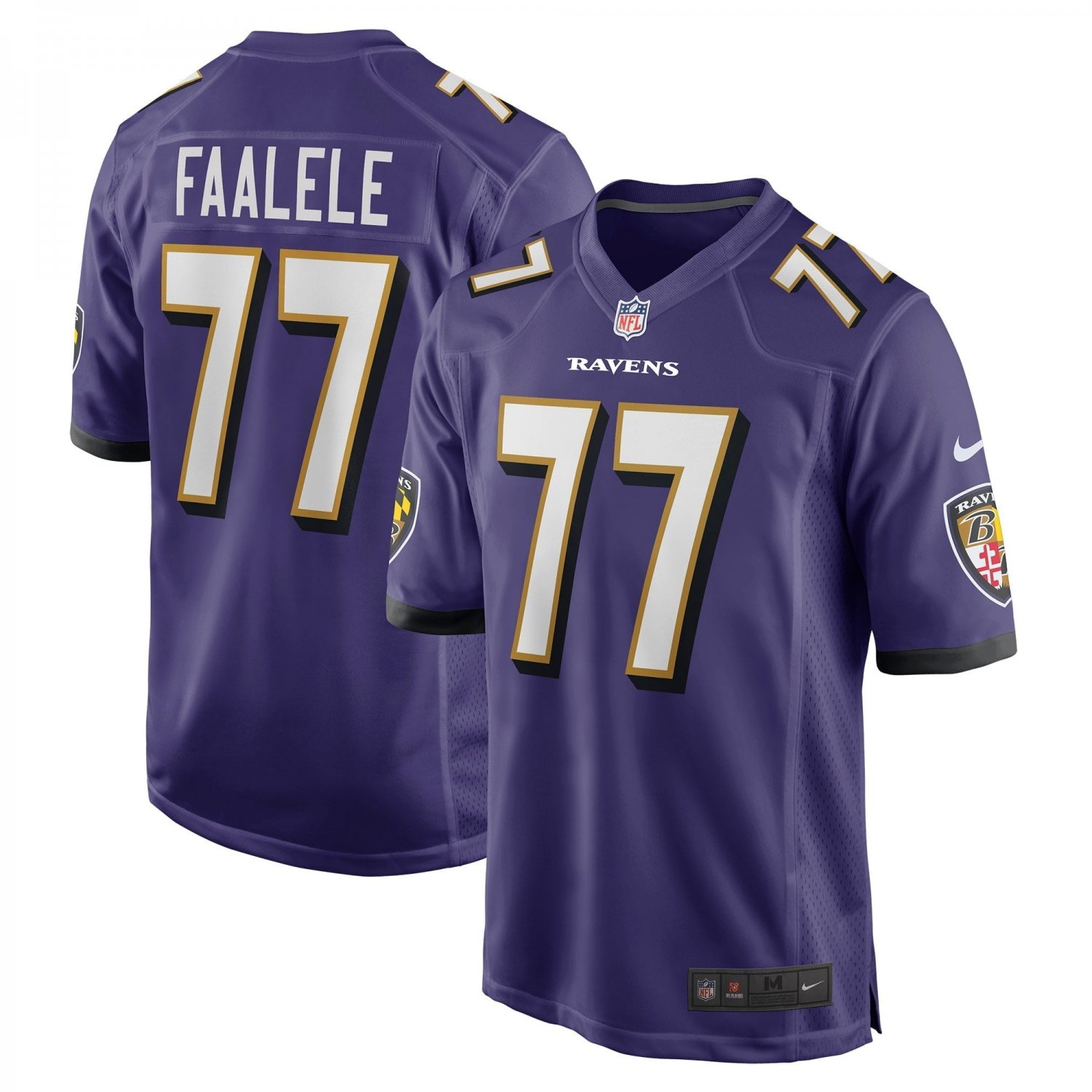 Men's Daniel Faalele Purple Baltimore Ravens Player Game Jersey