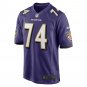 Men's David Sharpe Purple Baltimore Ravens Game Player Jersey