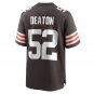 Men's Dawson Deaton Brown Cleveland Browns Game Player Jersey