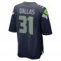 Men's DeeJay Dallas College Navy Seattle Seahawks Game Jersey