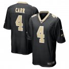 Men's Derek Carr Black New Orleans Saints Game Jersey