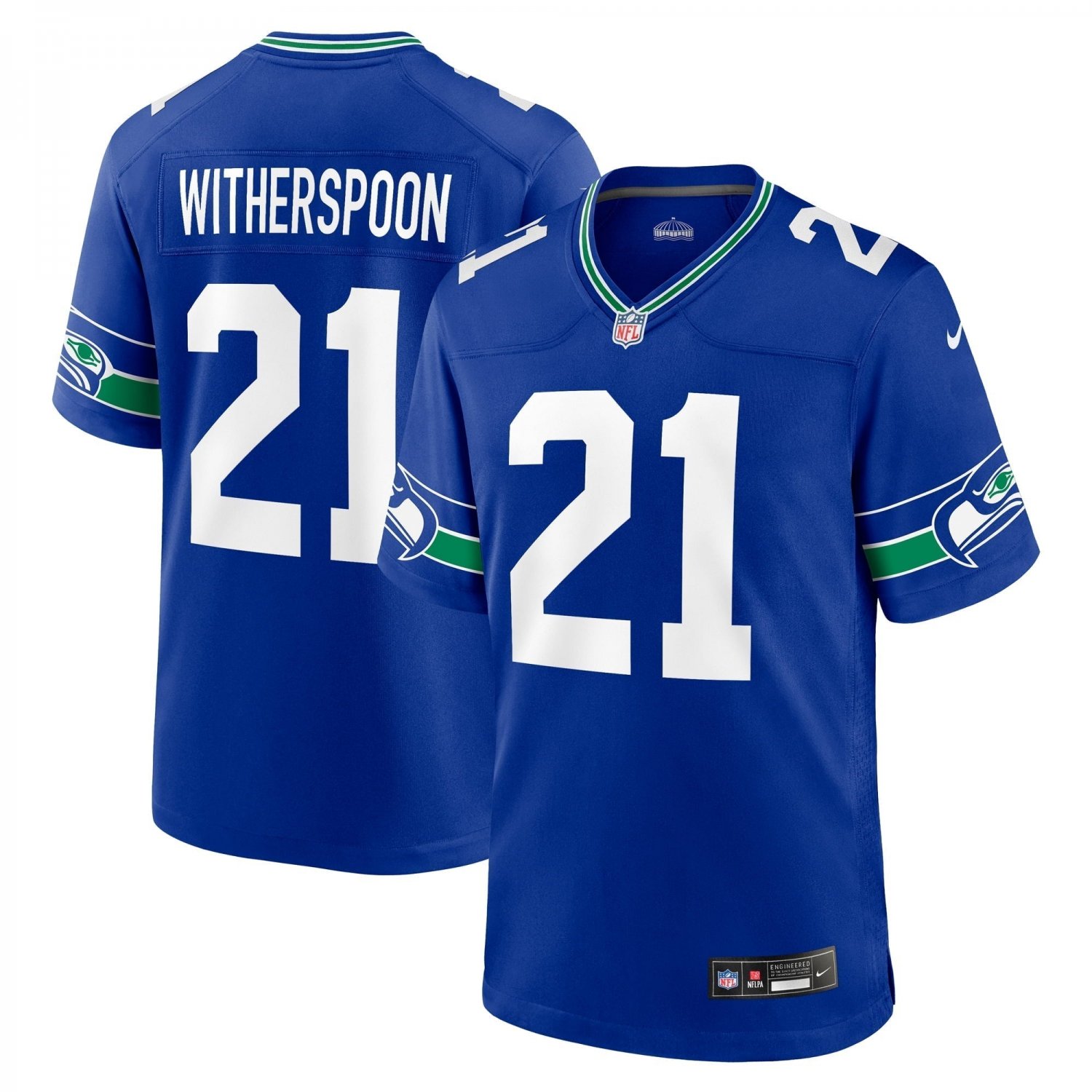 Men's Devon Witherspoon Royal Seattle Seahawks Throwback Player Game Jersey