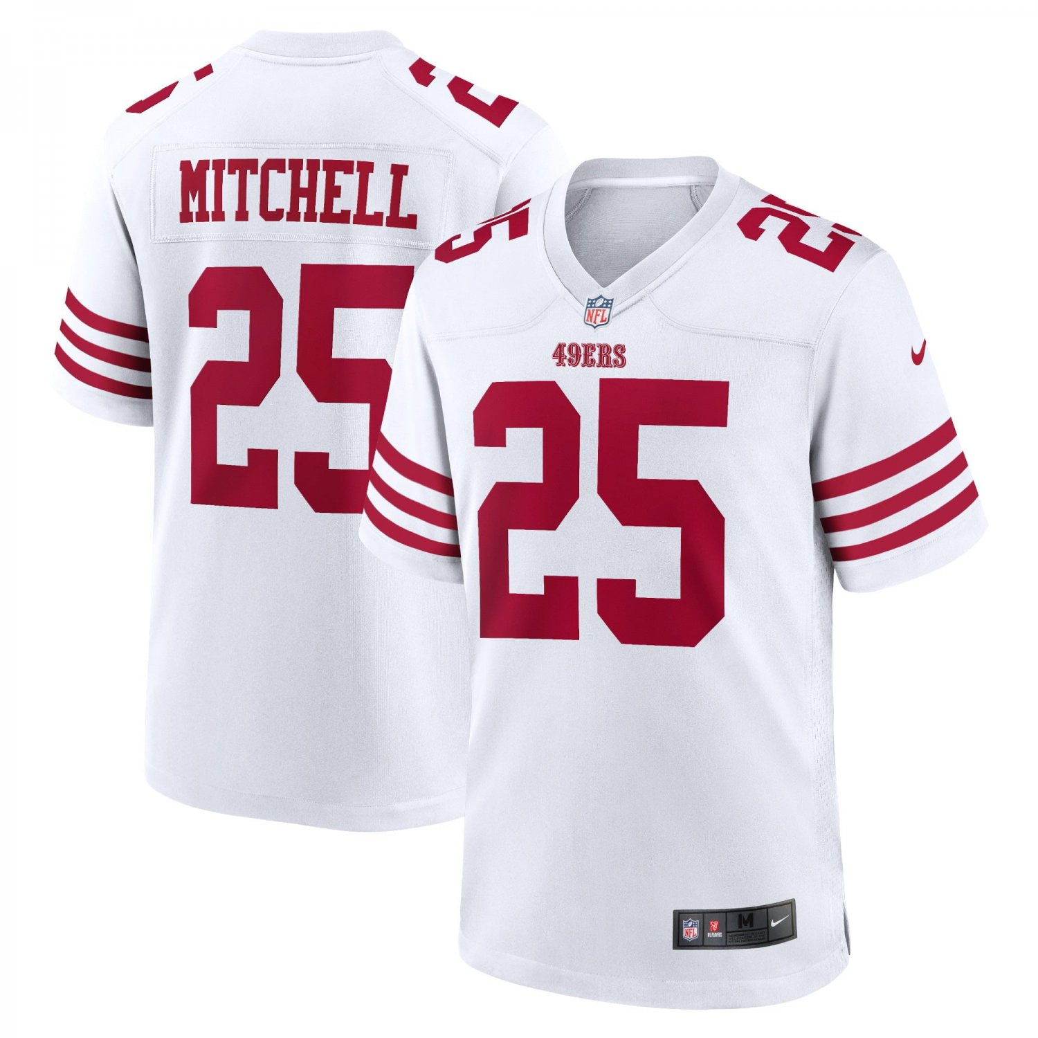 Men's Elijah Mitchell White San Francisco 49ers Player Game Jersey