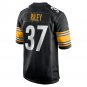 Men's Elijah Riley Black Pittsburgh Steelers Game Player Jersey