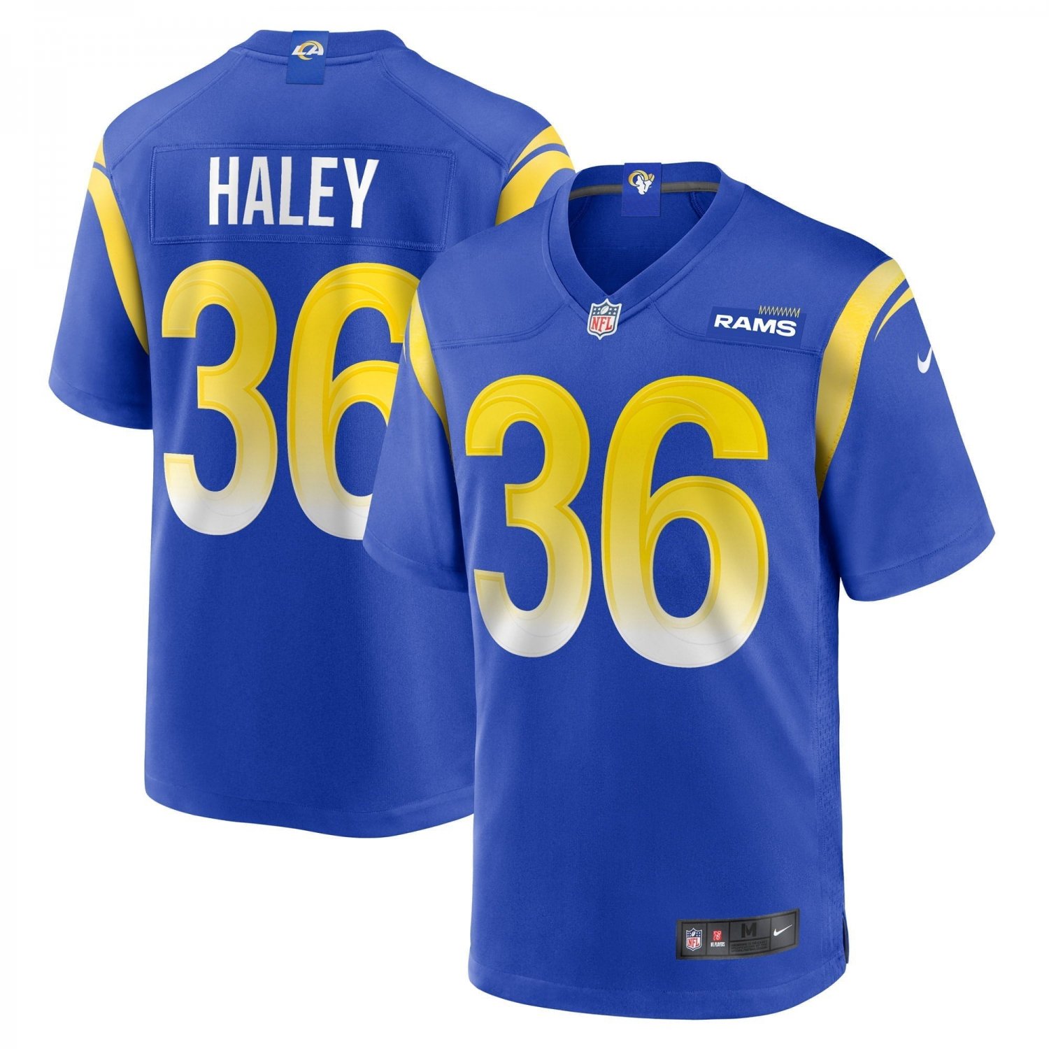 Men's Grant Haley Royal Los Angeles Rams Game Player Jersey