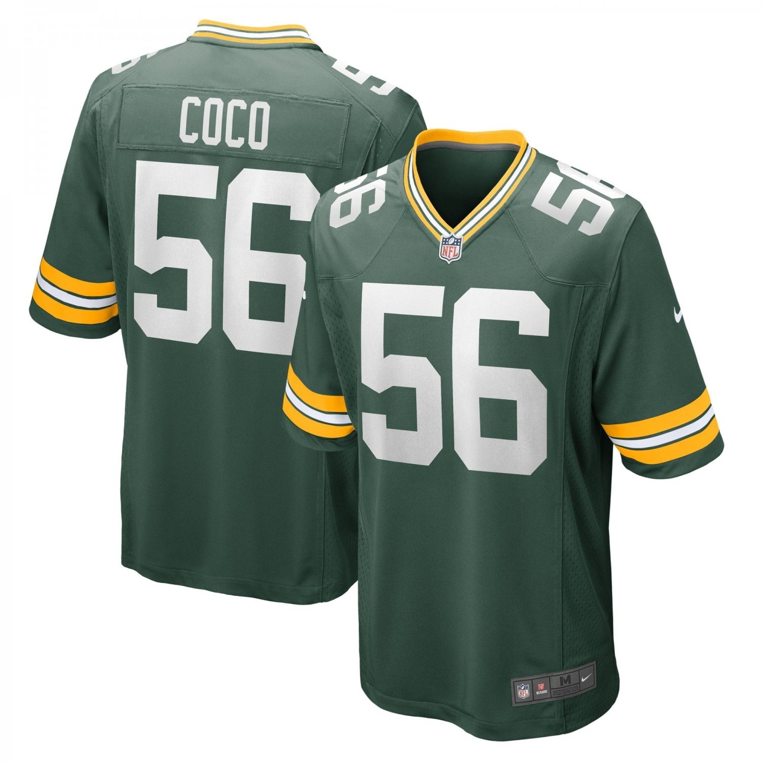 Men's Jack Coco Green Green Bay Packers Game Player Jersey