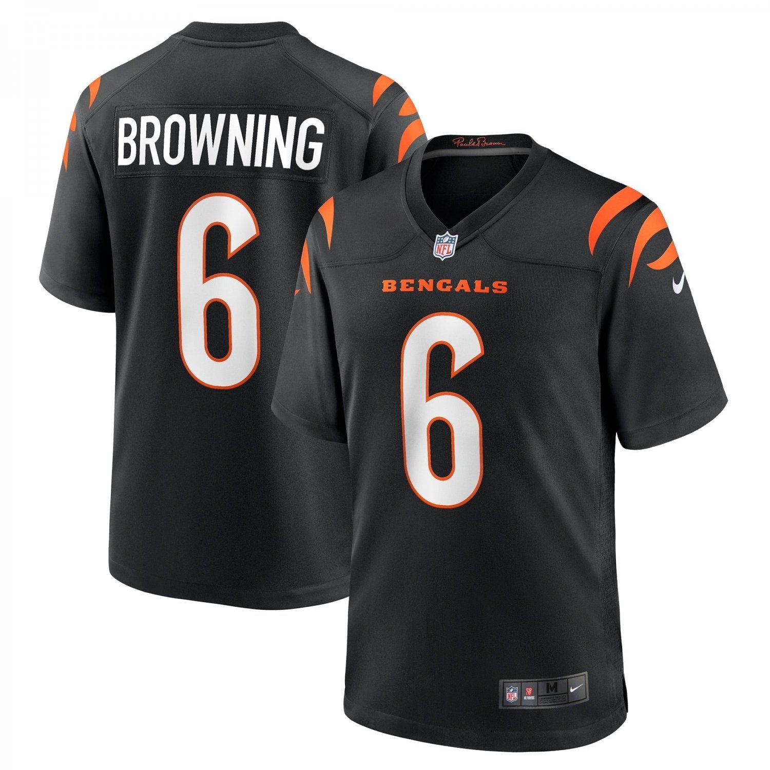 Men's Jake Browning Black Cincinnati Bengals Game Jersey