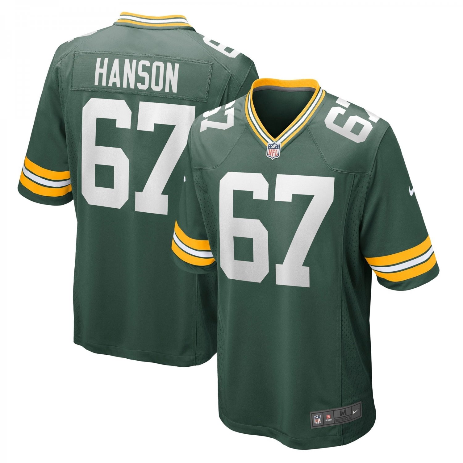 Men's Jake Hanson Green Green Bay Packers Game Jersey