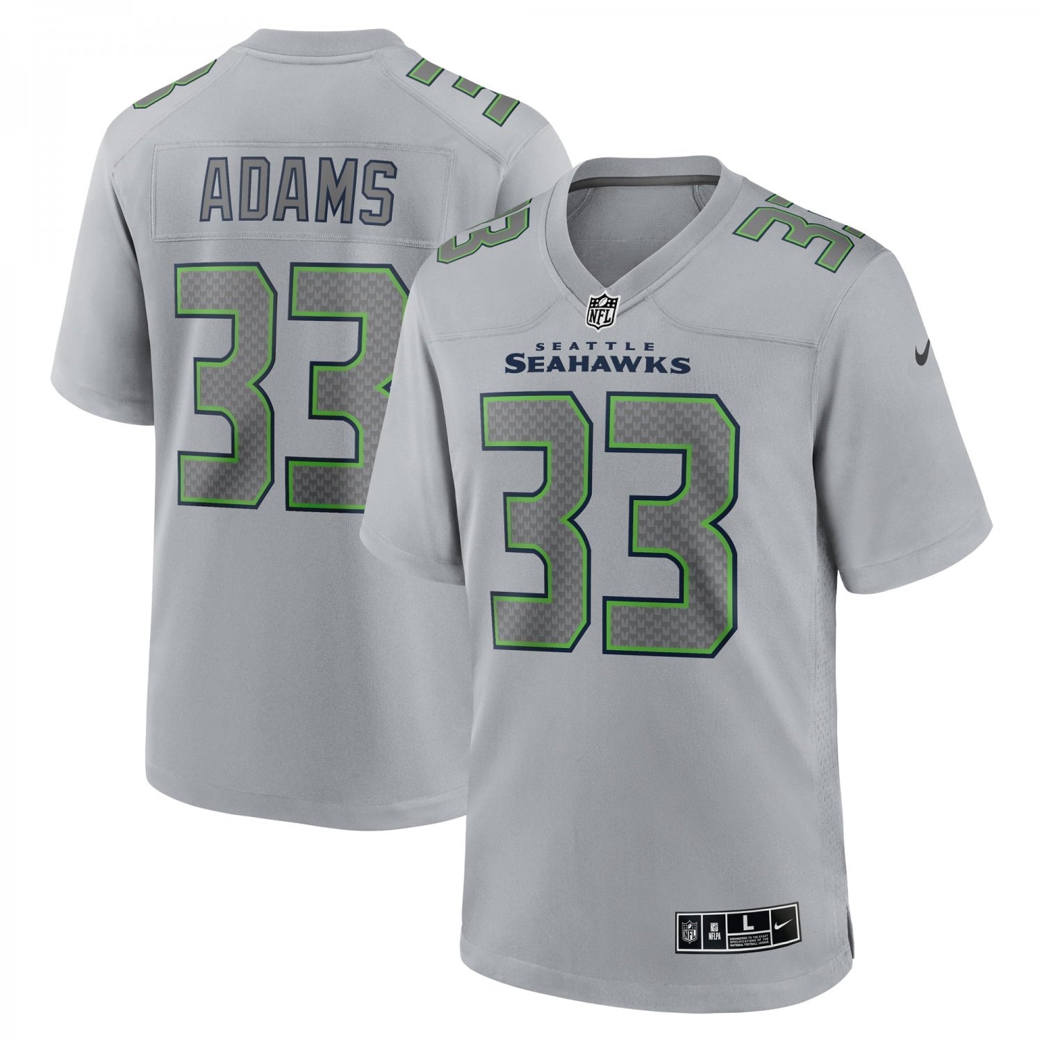 Men's Jamal Adams Gray Seattle Seahawks Atmosphere Fashion Game Jersey