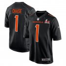 Men's Ja'Marr Chase Black Cincinnati Bengals Super Bowl LVI Bound Game Fashion Jersey