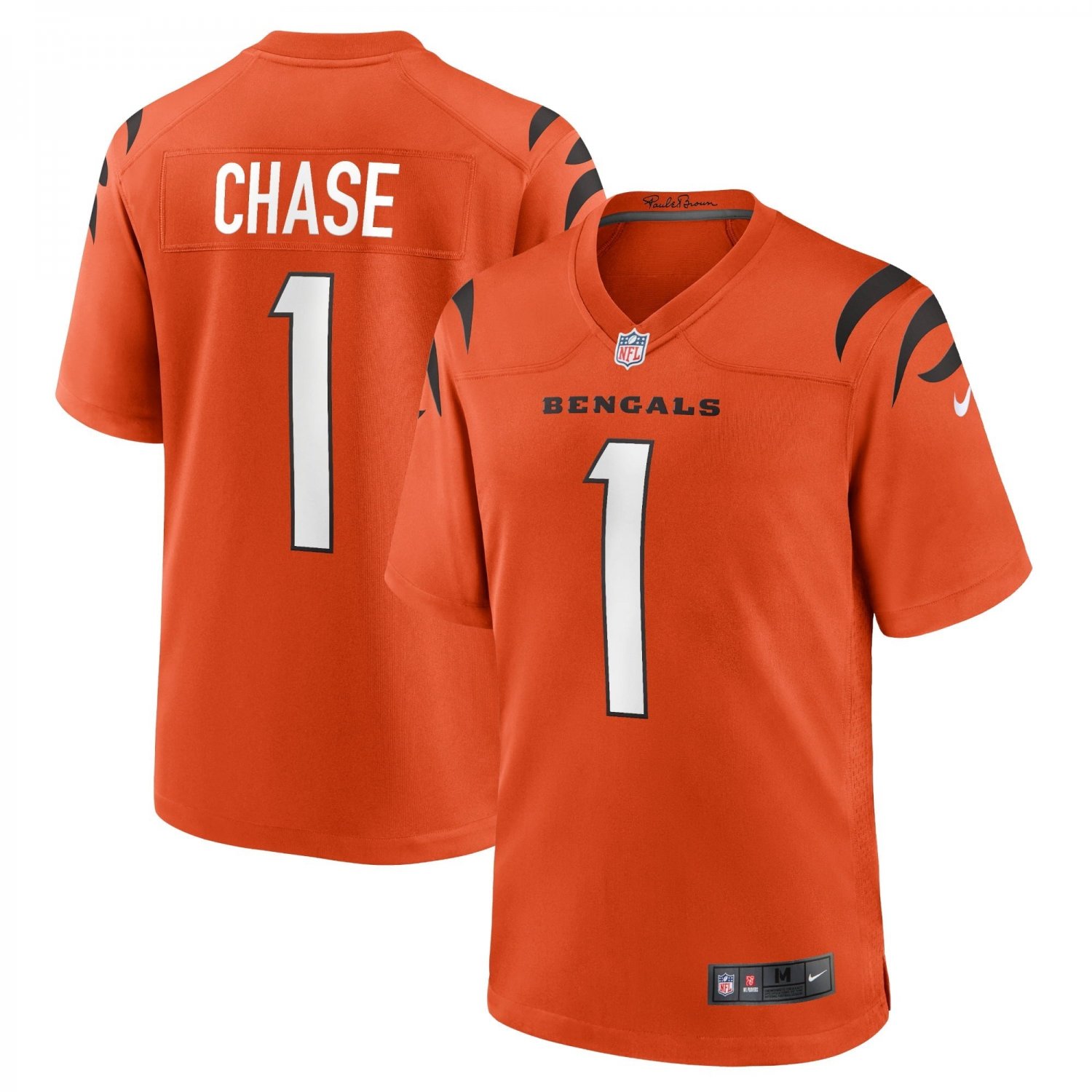 Men's Ja'Marr Chase Orange Cincinnati Bengals Alternate Game Jersey