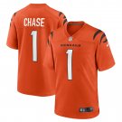 Men's Ja'Marr Chase Orange Cincinnati Bengals Alternate Game Jersey