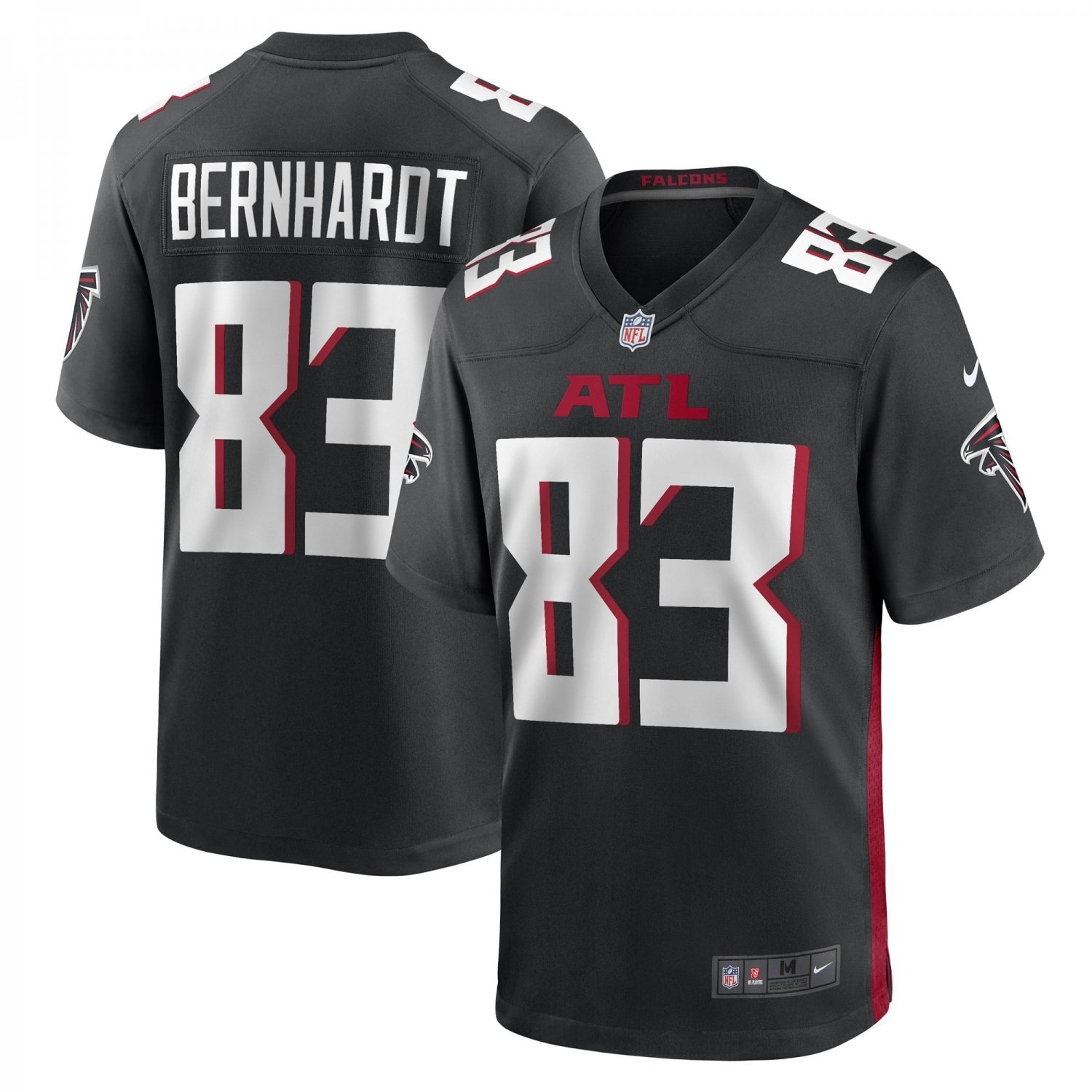 Men's Jared Bernhardt Black Atlanta Falcons Game Player Jersey