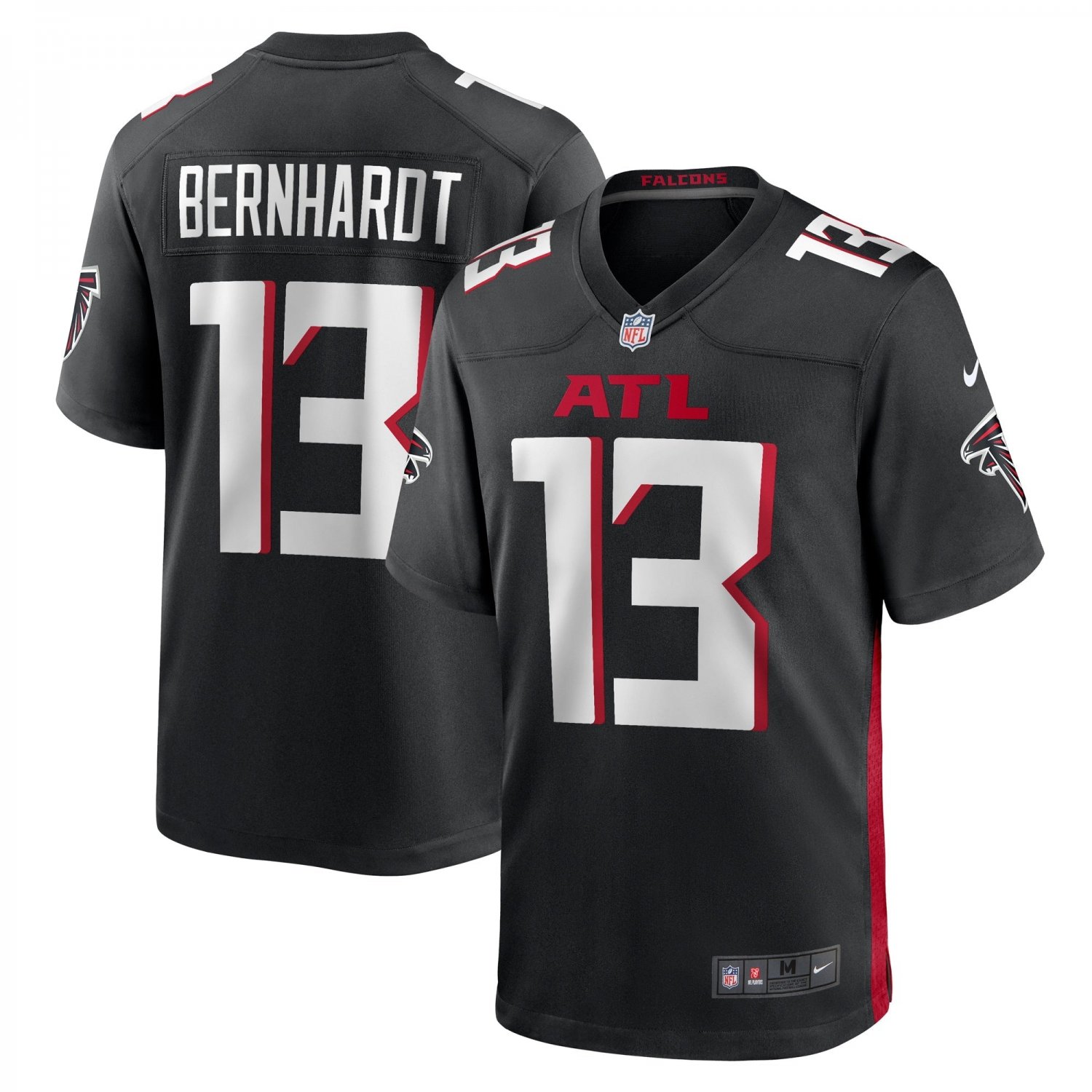 Men's Jared Bernhardt Black Atlanta Falcons Player Game Jersey