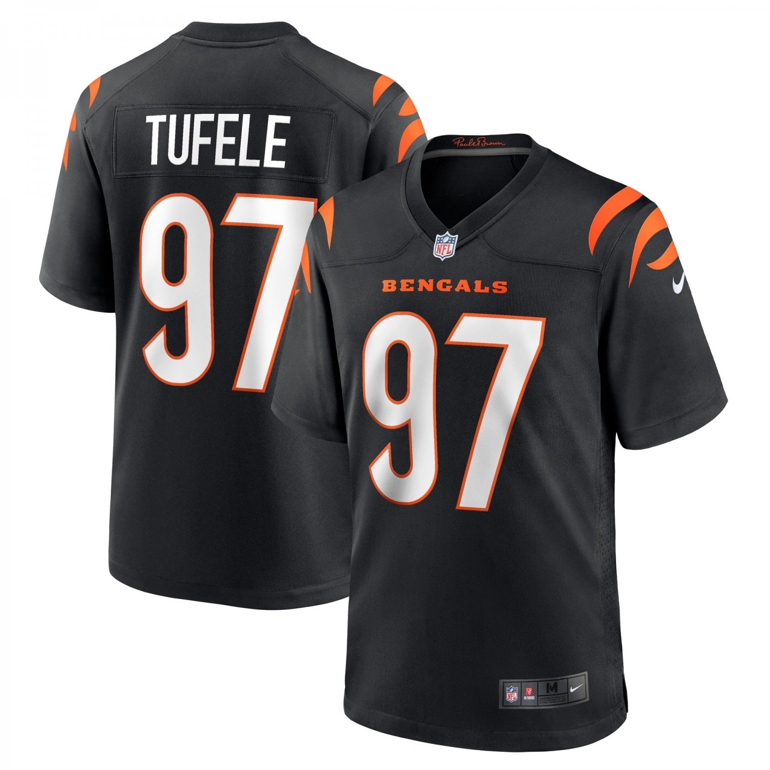 Men's Jay Tufele Black Cincinnati Bengals Game Player Jersey