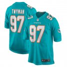 Men's Jaylen Twyman Aqua Miami Dolphins Home Game Player Jersey