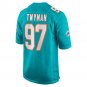 Men's Jaylen Twyman Aqua Miami Dolphins Home Game Player Jersey