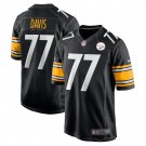 Men's Jesse Davis Black Pittsburgh Steelers Game Player Jersey