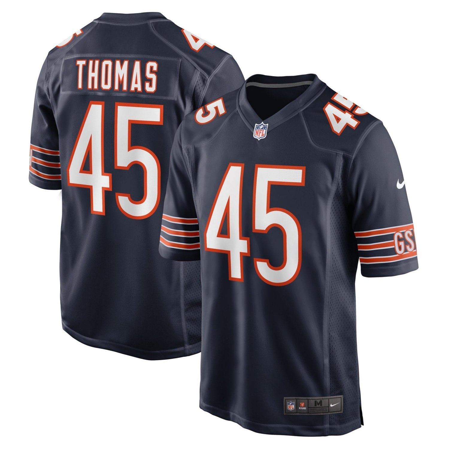 Men's Joe Thomas Navy Chicago Bears Game Player Jersey