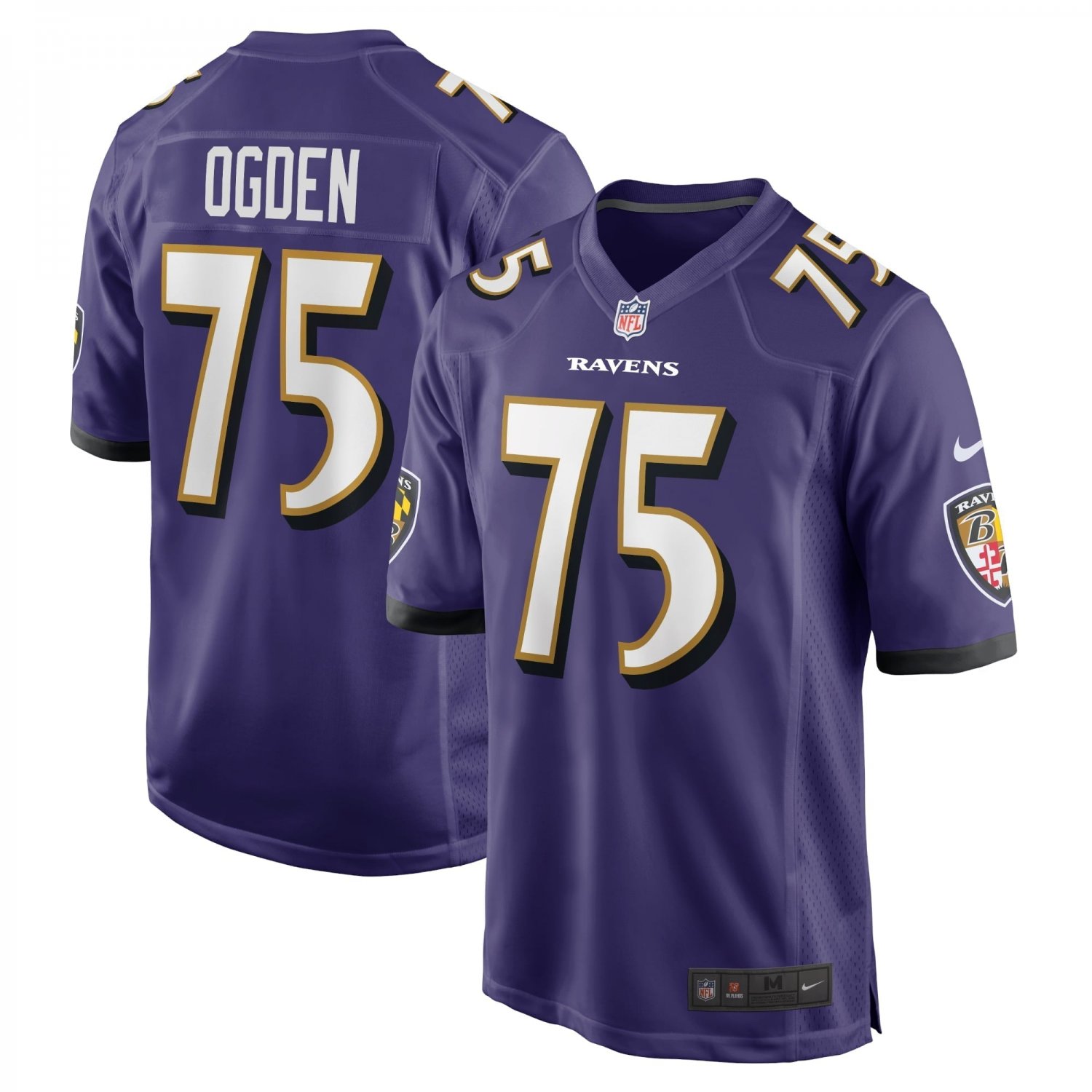 Men's Jonathan Ogden Purple Baltimore Ravens Retired Player Game Jersey