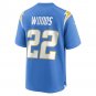 Men's JT Woods Powder Blue Los Angeles Chargers Game Player Jersey