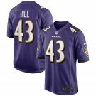 Men's Justice Hill Purple Baltimore Ravens Game Jersey