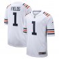 Men's Justin Fields White Chicago Bears 2021 NFL Draft First Round Pick Alternate Classic Game Jerse